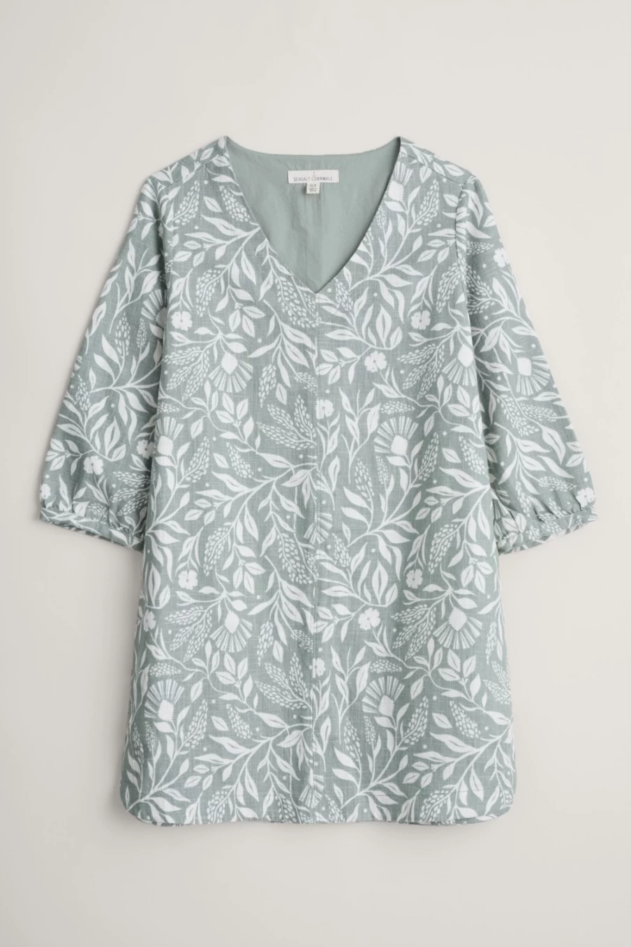 Seasalt Cornwall Women's Loganberry Organic Cotton Tunic in Folk Meadow Moth