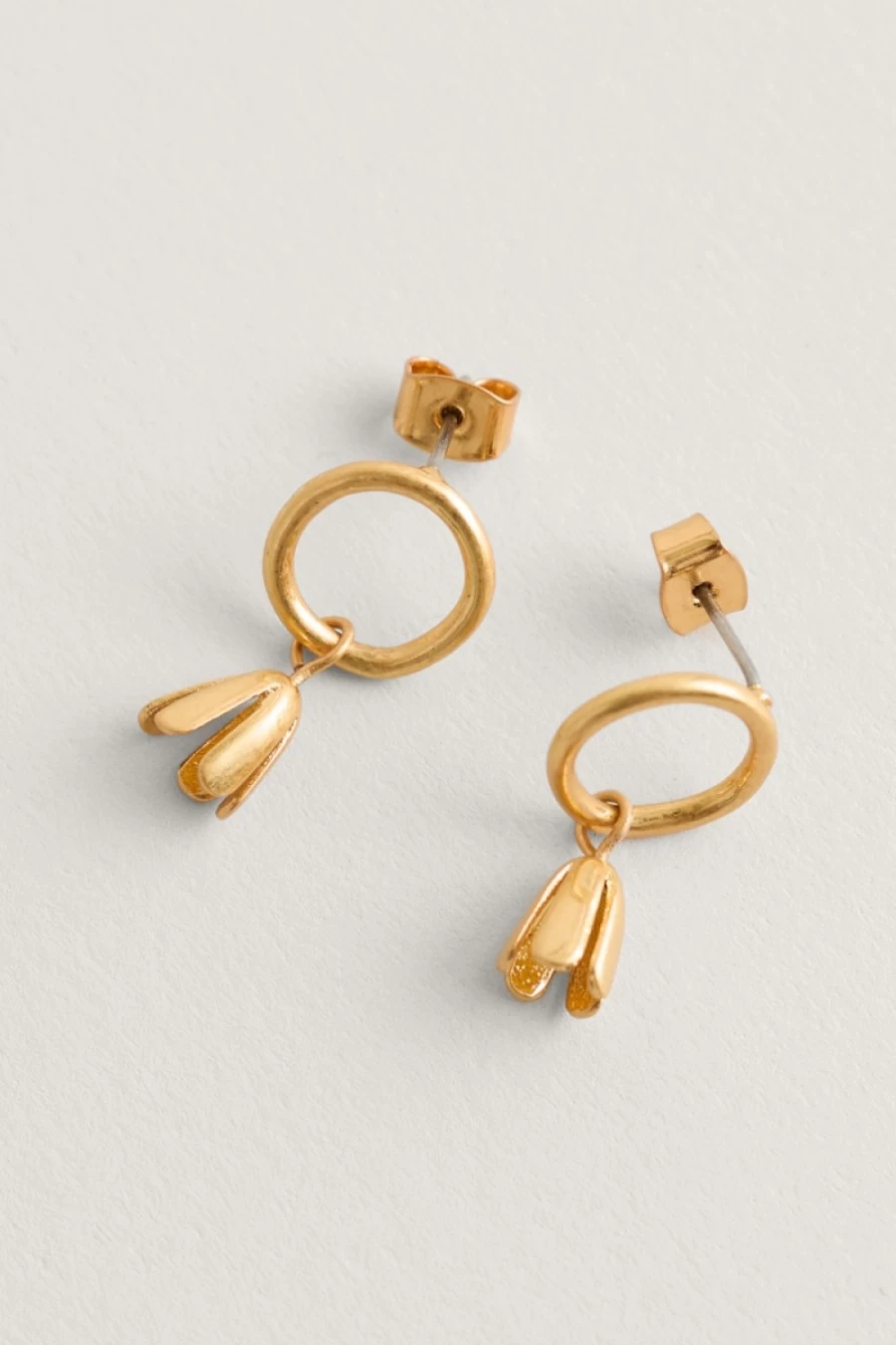 Seasalt Cornwall Viola Gold Floweret Charm Earrings for Women