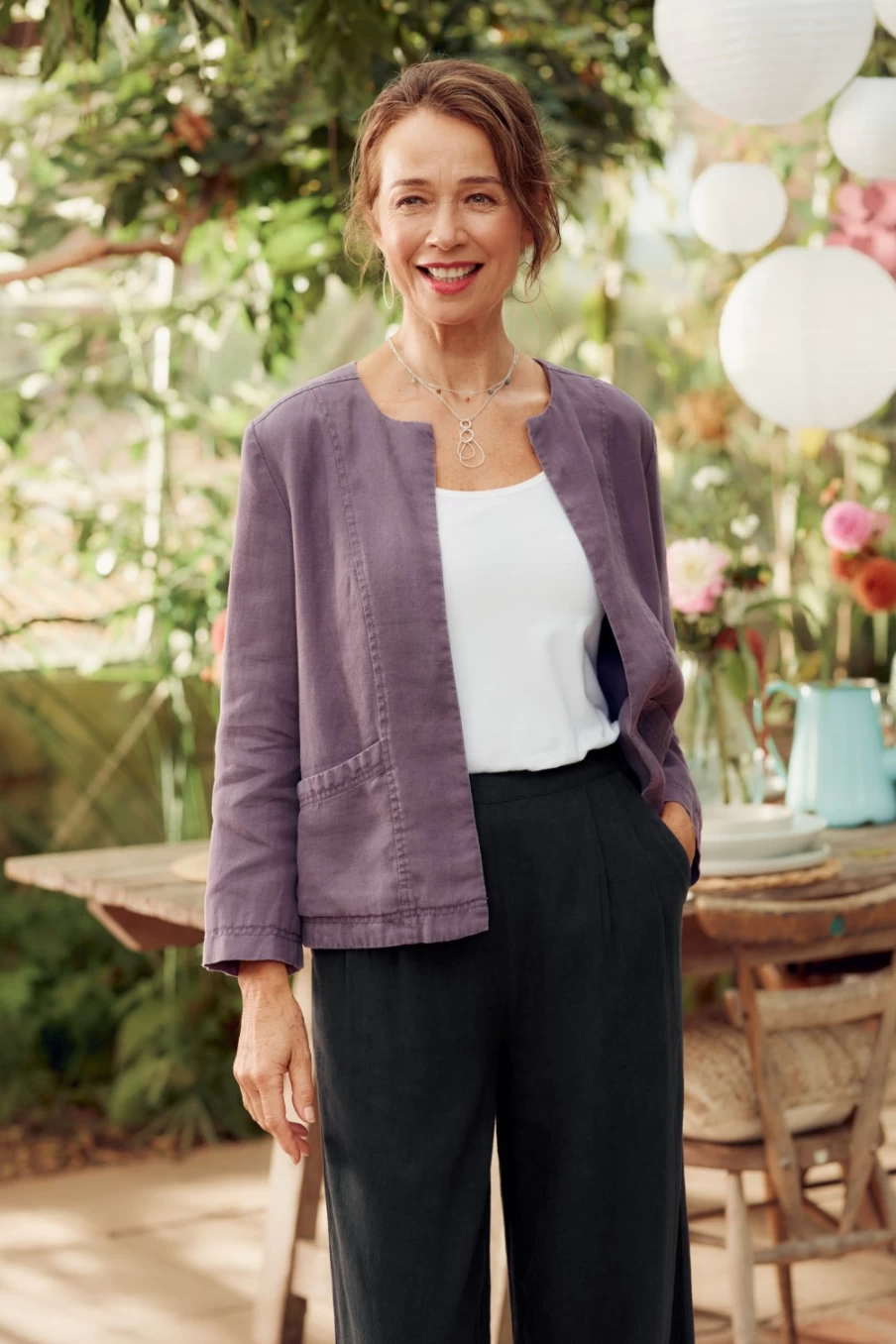 Seasalt Cornwall Women's Country House Linen Jacket - Lightweight Summer Coat