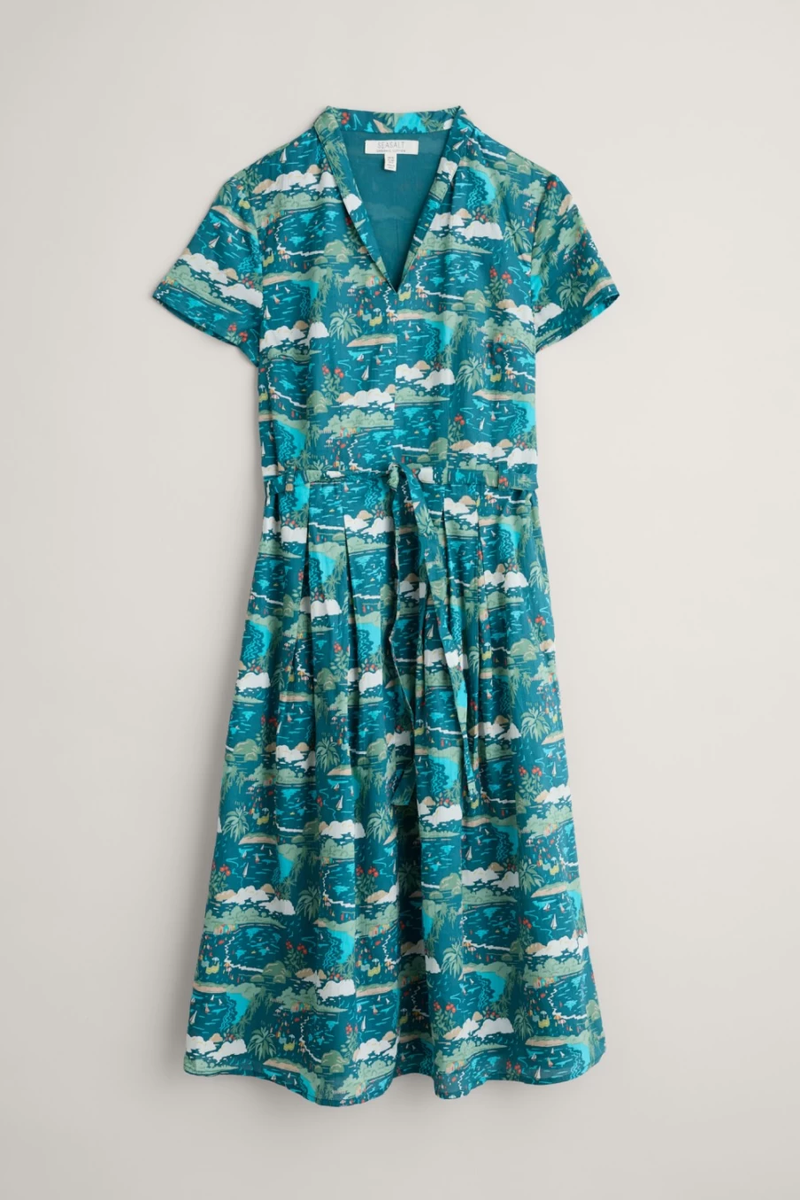Seasalt Cornwall Women's Top Terrace Fit-And-Flare Dress - Floral Summer Dress with Adjustable Straps