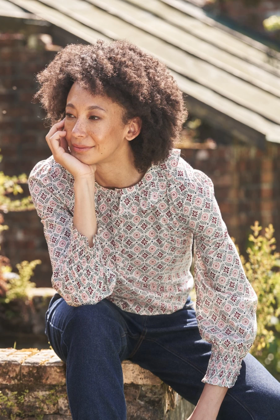 Seasalt Cornwall Women's End Paper Aran Last Leaf Printed Organic Cotton Top