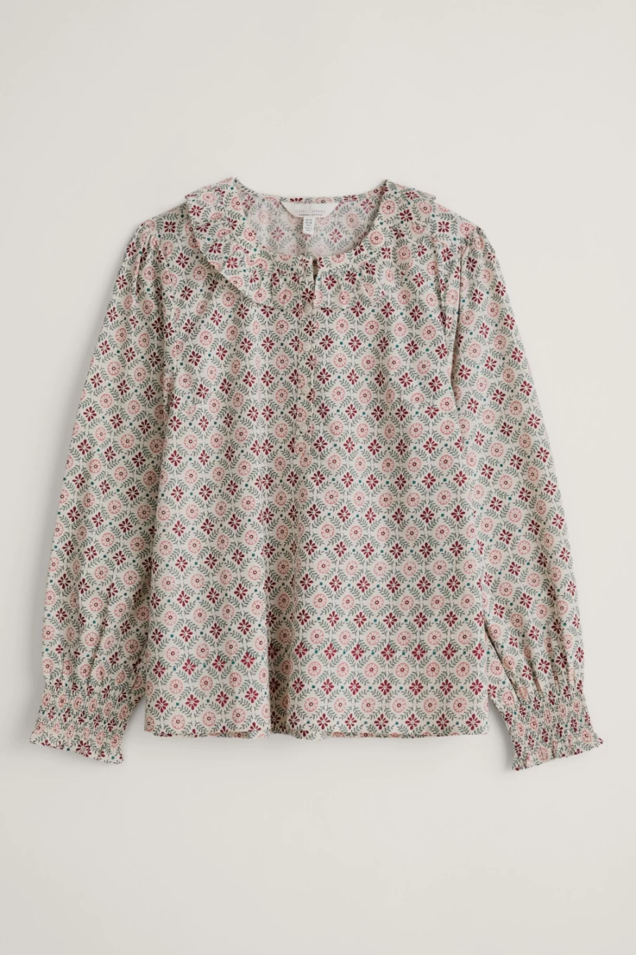 Seasalt Cornwall Women's End Paper Aran Last Leaf Printed Organic Cotton Top