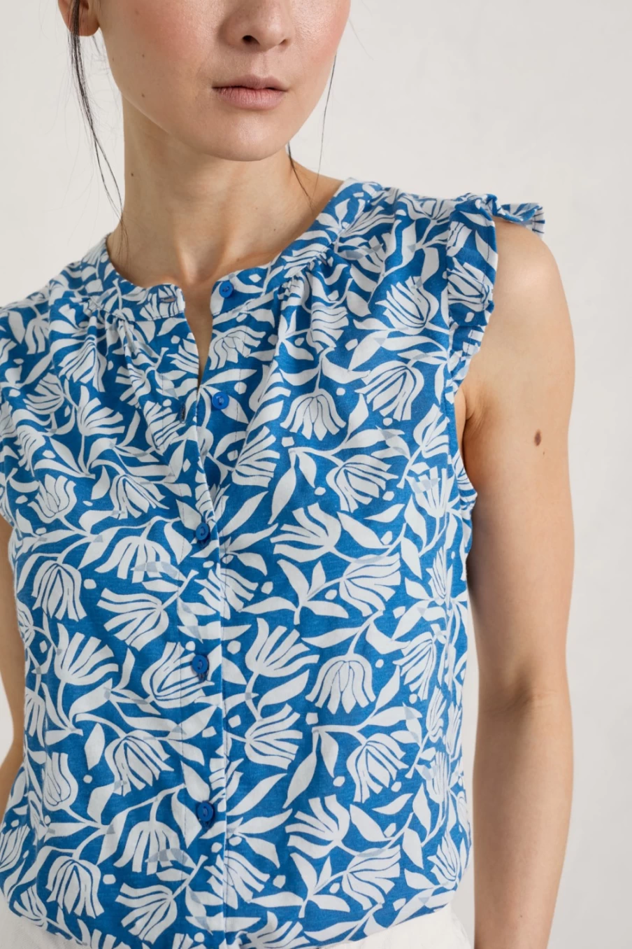 "Seasalt Cornwall Women's Shell Back Sleeveless Top – Lightweight Summer Beachwear"
