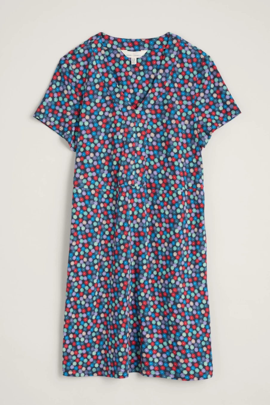 Seasalt Cornwall Women's Tall Cliff Jersey Tunic in Parasol Spot Maritime - Stylish Maritime Print Tunic Top