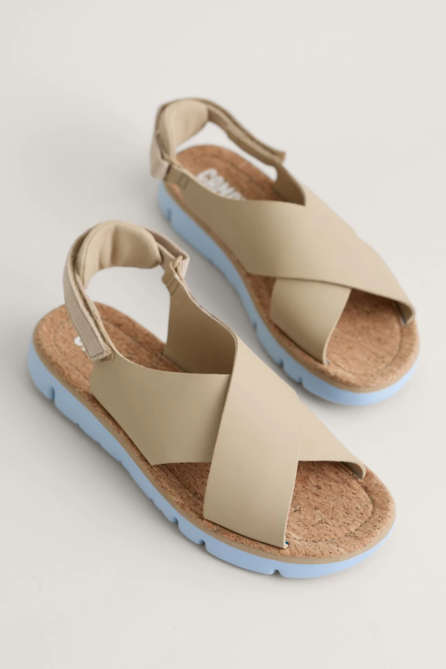 Seasalt Cornwall Women's Medium Beige Crossover Sandals | Comfortable Camper Style