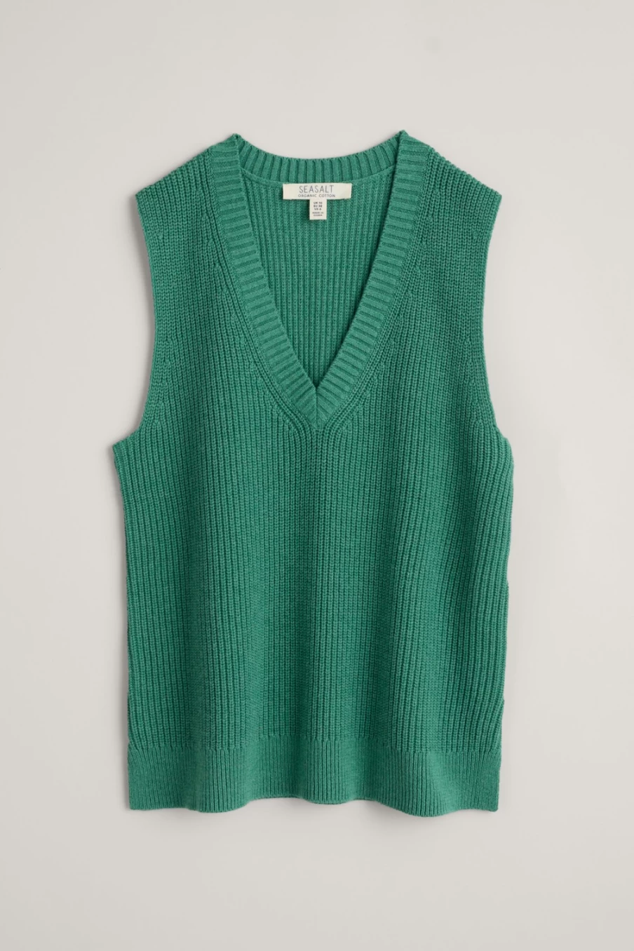 Seasalt Cornwall Women's Forest Green V-Neck Knitted Vest - Lookout Point Style