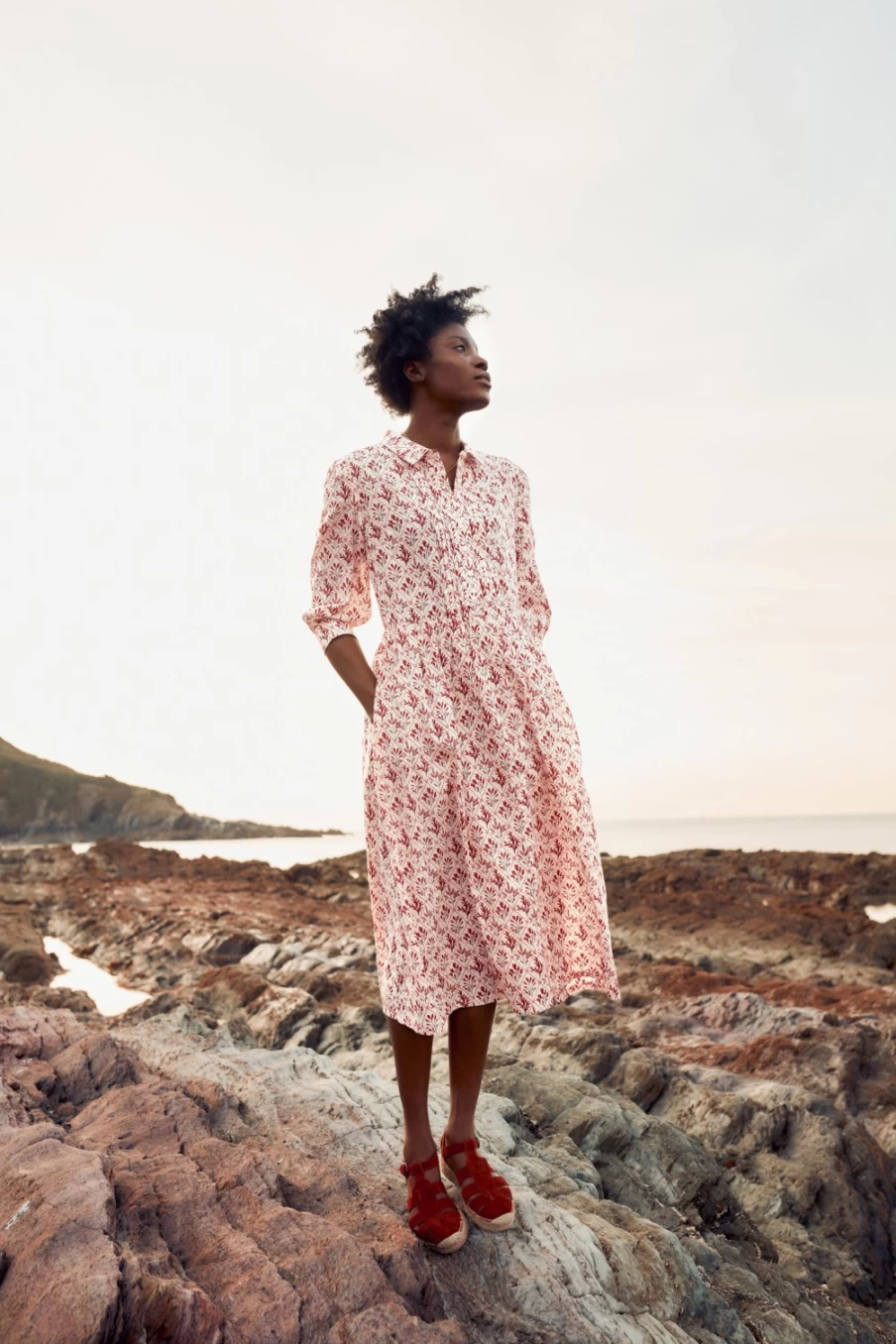 Seasalt Cornwall Women's True Letter Long Sleeve Dress in Seaweed Stitch Chalk