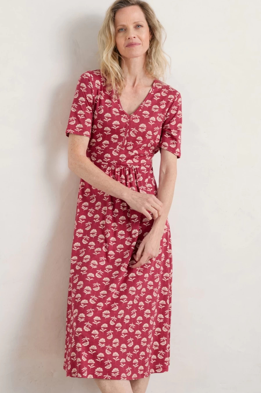 "Seasalt Cornwall Women's Carwynnen Dress in Sea Fan Strands Maple – Stylish & Comfortable"