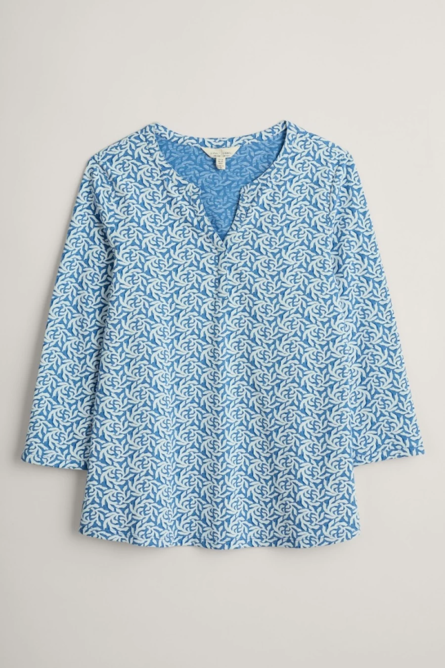 "Seasalt Cornwall Women's Chantilly 3/4 Sleeve Jersey Top – Soft Comfortable Casual Blouse"
