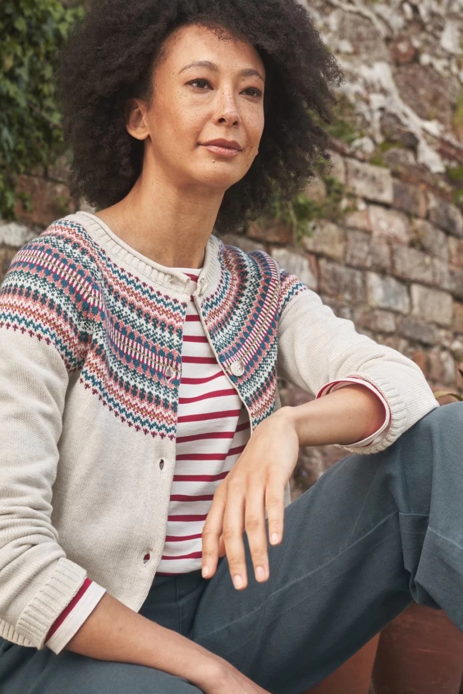 "Seasalt Cornwall Women's Sweet Pea Organic Cotton Cardigan"