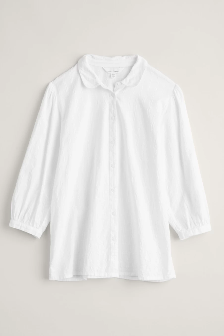 Seasalt Cornwall Women's Organic Cotton Check Blouse in Salt Color | Hope Cottage Style