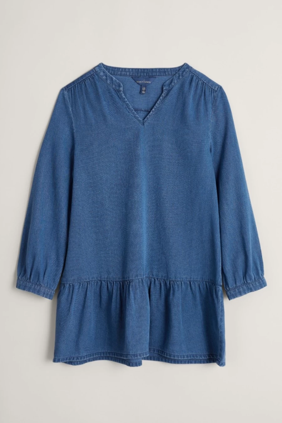 Seasalt Cornwall Women's Dark Wash Indigo Gannet Dive Tiered Tunic Top