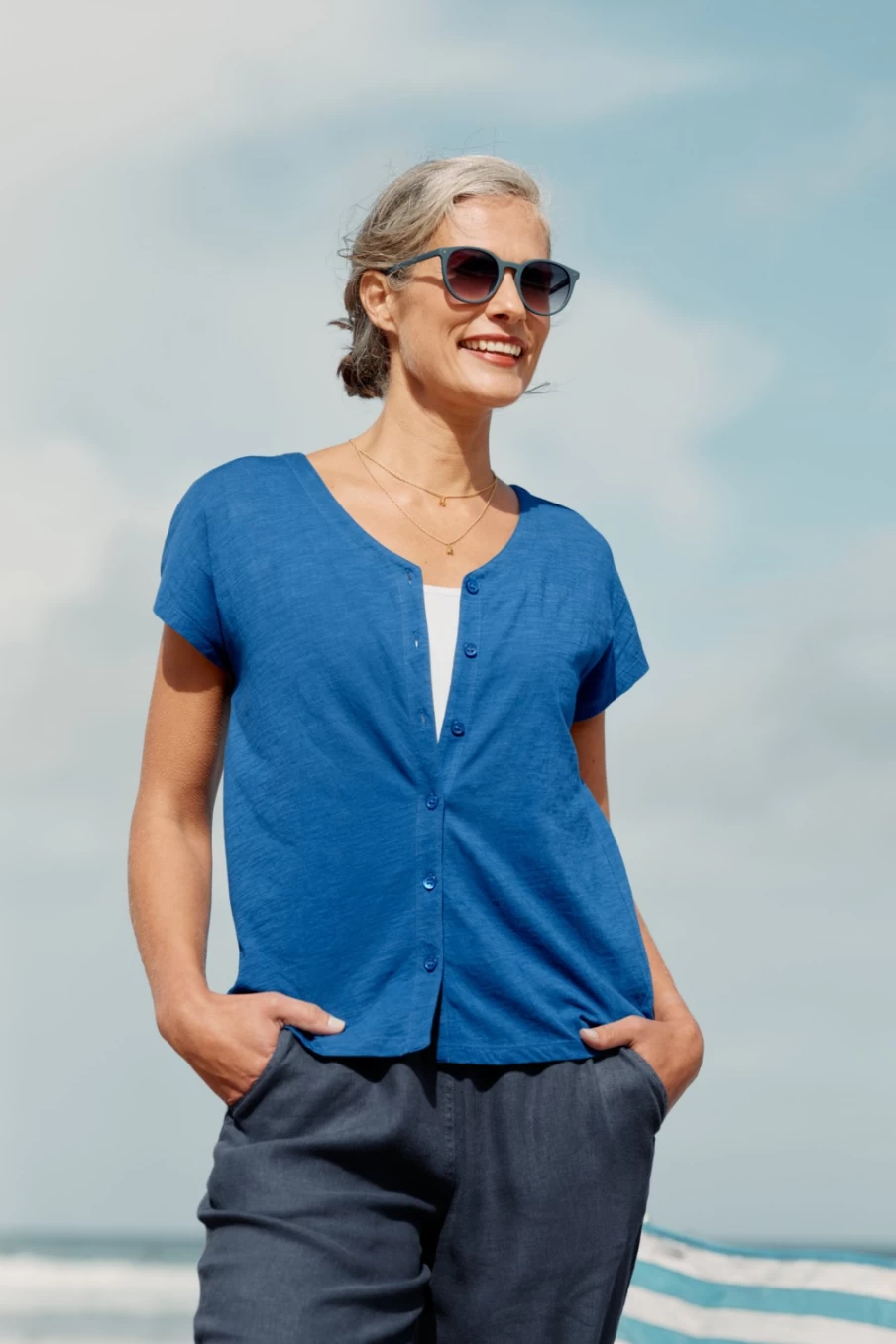 Seasalt Cornwall Women's Studio Glass V-Neck Jersey Top