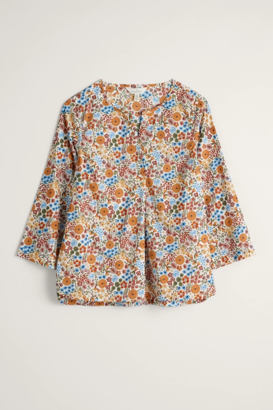 "Seasalt Cornwall Women's Watercolor Sketch 3/4 Sleeve Blouse"