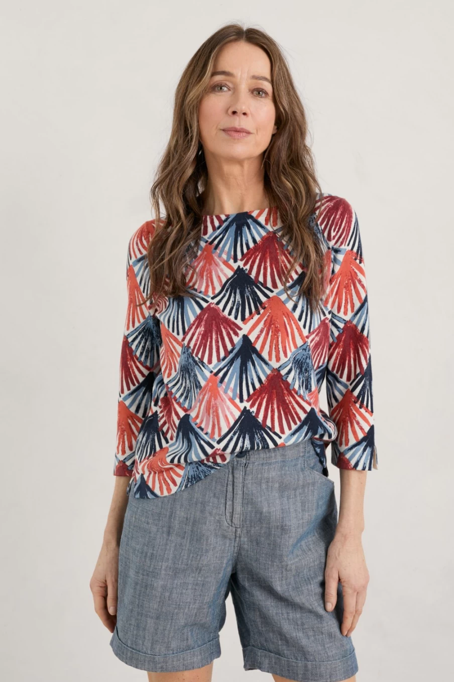 Seasalt Cornwall Women's Bay Laurel Organic Cotton Jumper in Scallop Fans Chalk