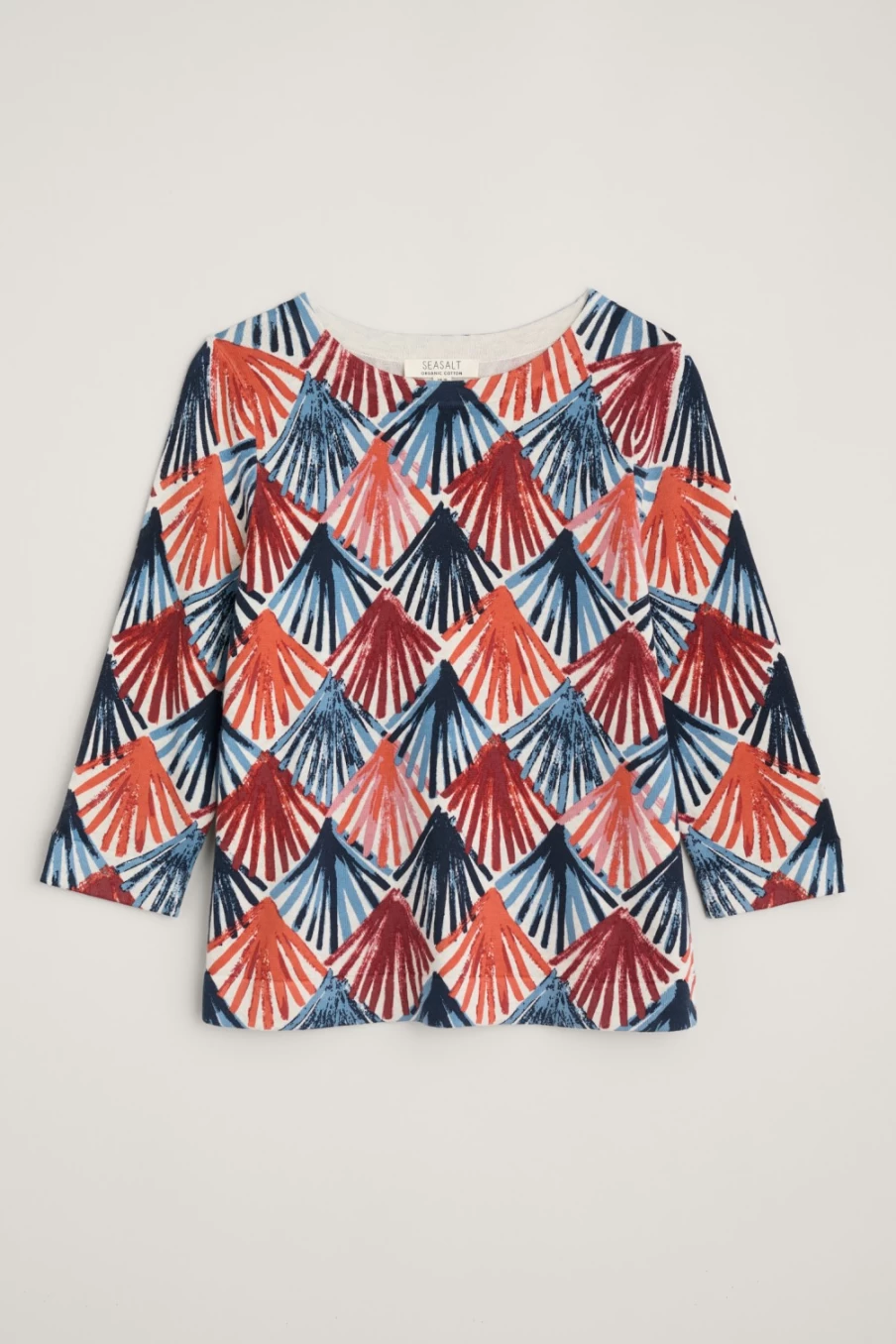 Seasalt Cornwall Women's Bay Laurel Organic Cotton Jumper in Scallop Fans Chalk