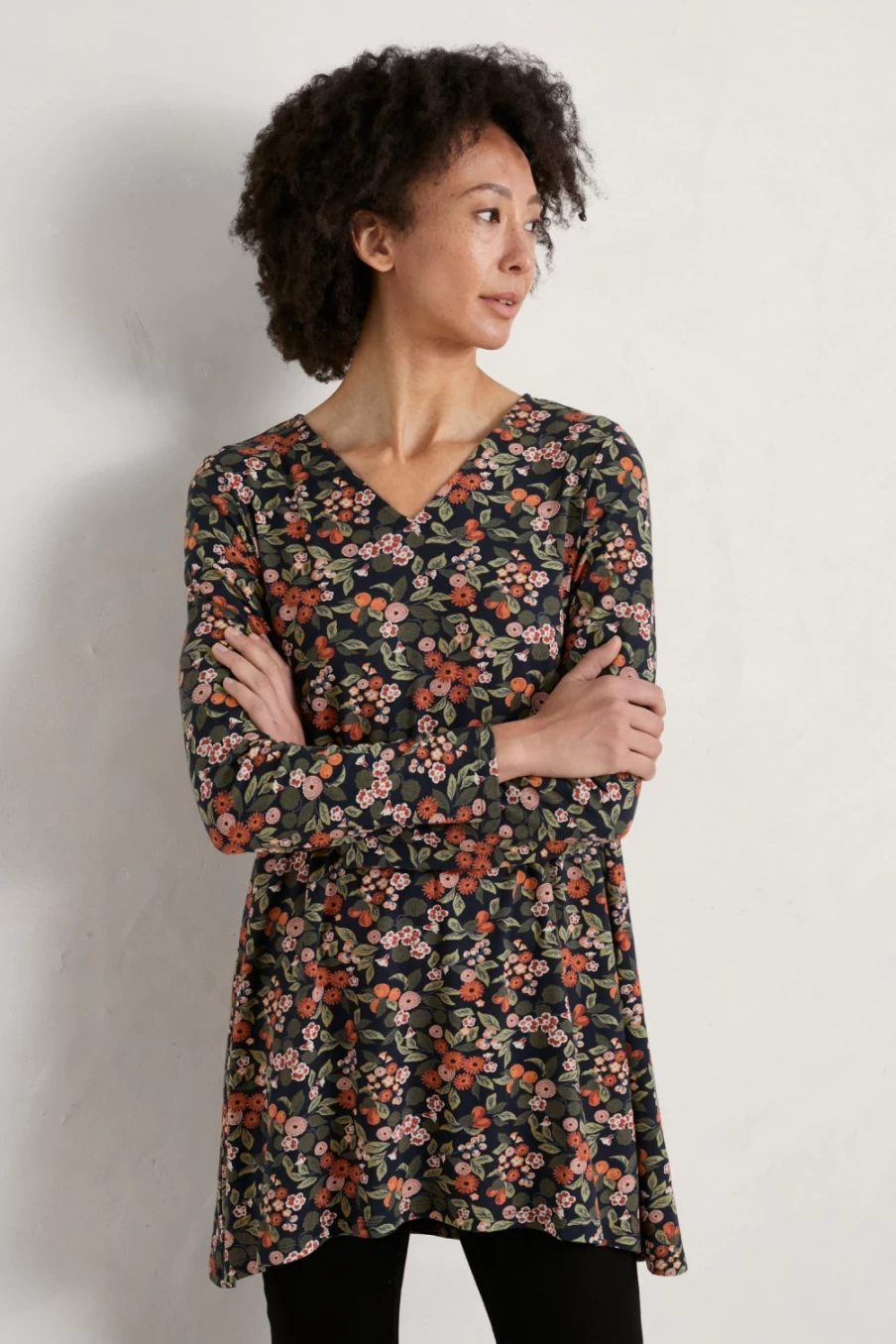 Seasalt Cornwall Women's Sea Cruise V-Neck Tunic Top for Stylish Comfort