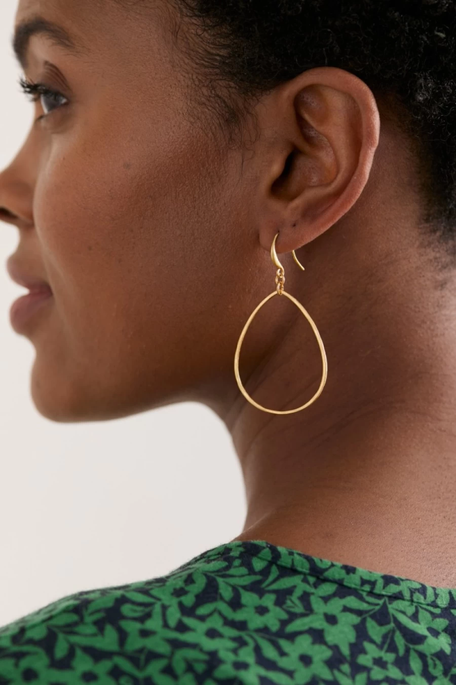 Seasalt Cornwall Viola Gold Dew Drop Hoop Earrings for Women
