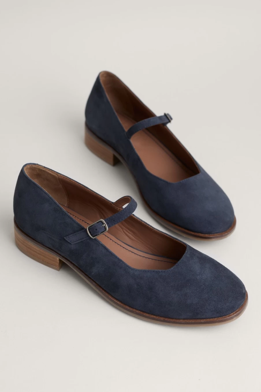 Seasalt Cornwall Women's Dovecote Suede Mary Jane Flat Shoes