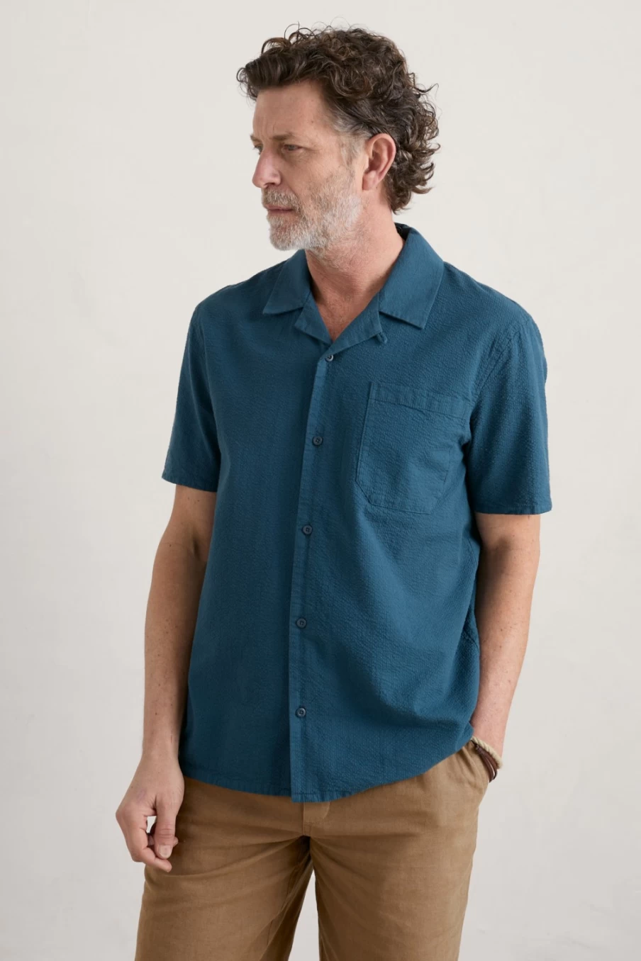 Men's Oil Paint Short Sleeve Seersucker Shirt by Seasalt Cornwall